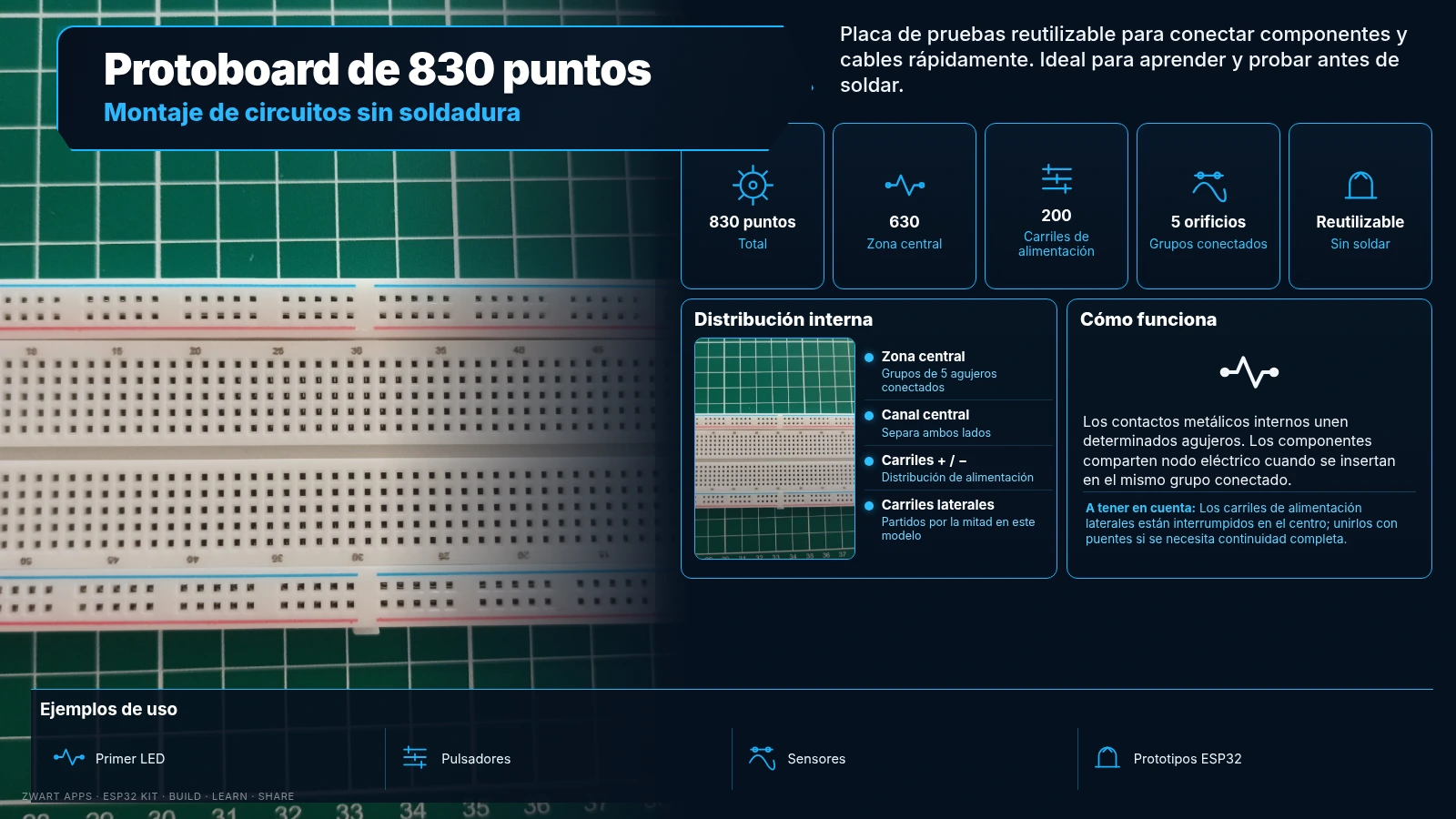 Protoboard de 830 puntos
